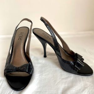 BCBG dark grey sling back stilettos